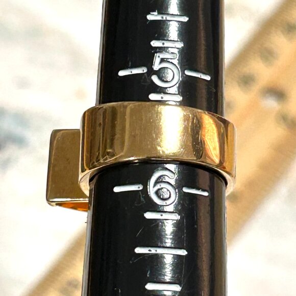 Sterling Silver 925 Yellow Gold Vermeil Bold Wide Golden Citrine CZ Band Ring - Picture 11 of 14